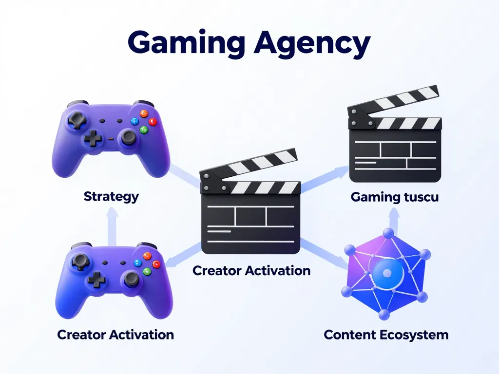 concept diagramme agence tiktok gaming stratégie créateurs