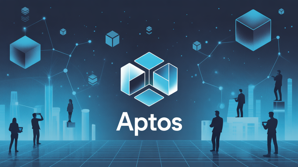Illustration blockchain Aptos moderne