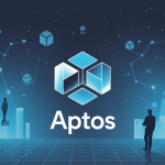 Illustration blockchain Aptos moderne