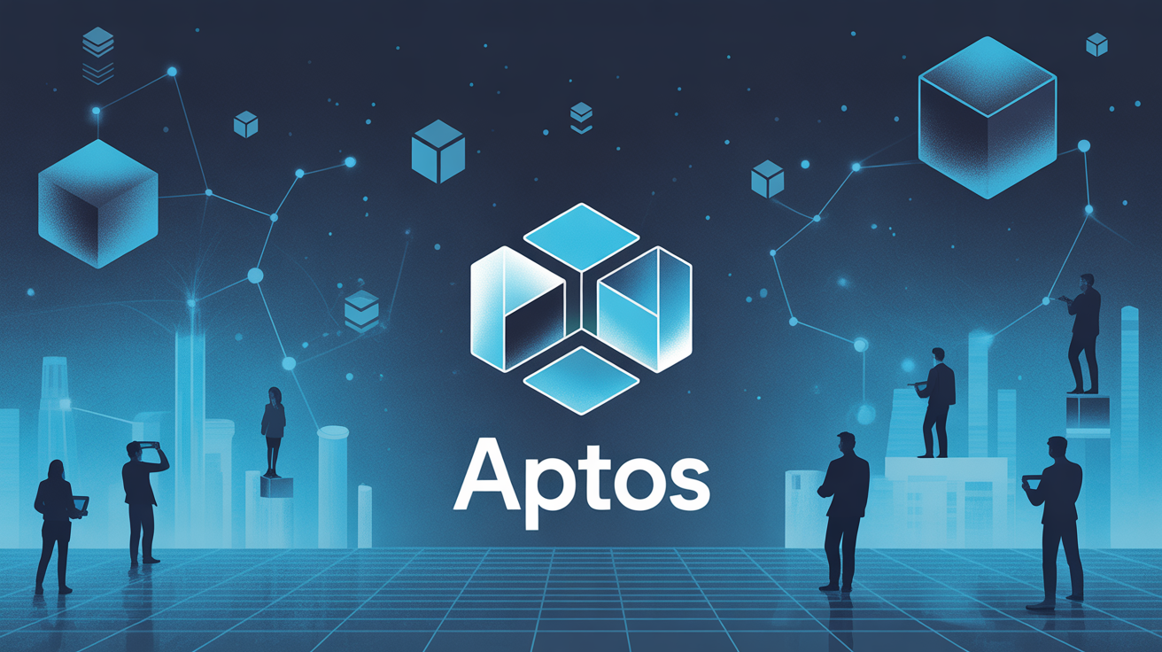 Illustration blockchain Aptos moderne