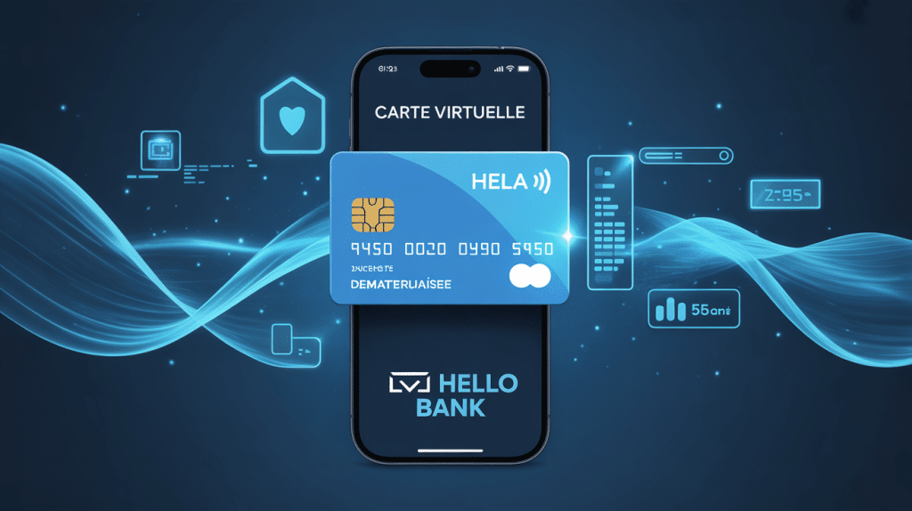 carte virtuelle hello bank illustration sécurité en ligne