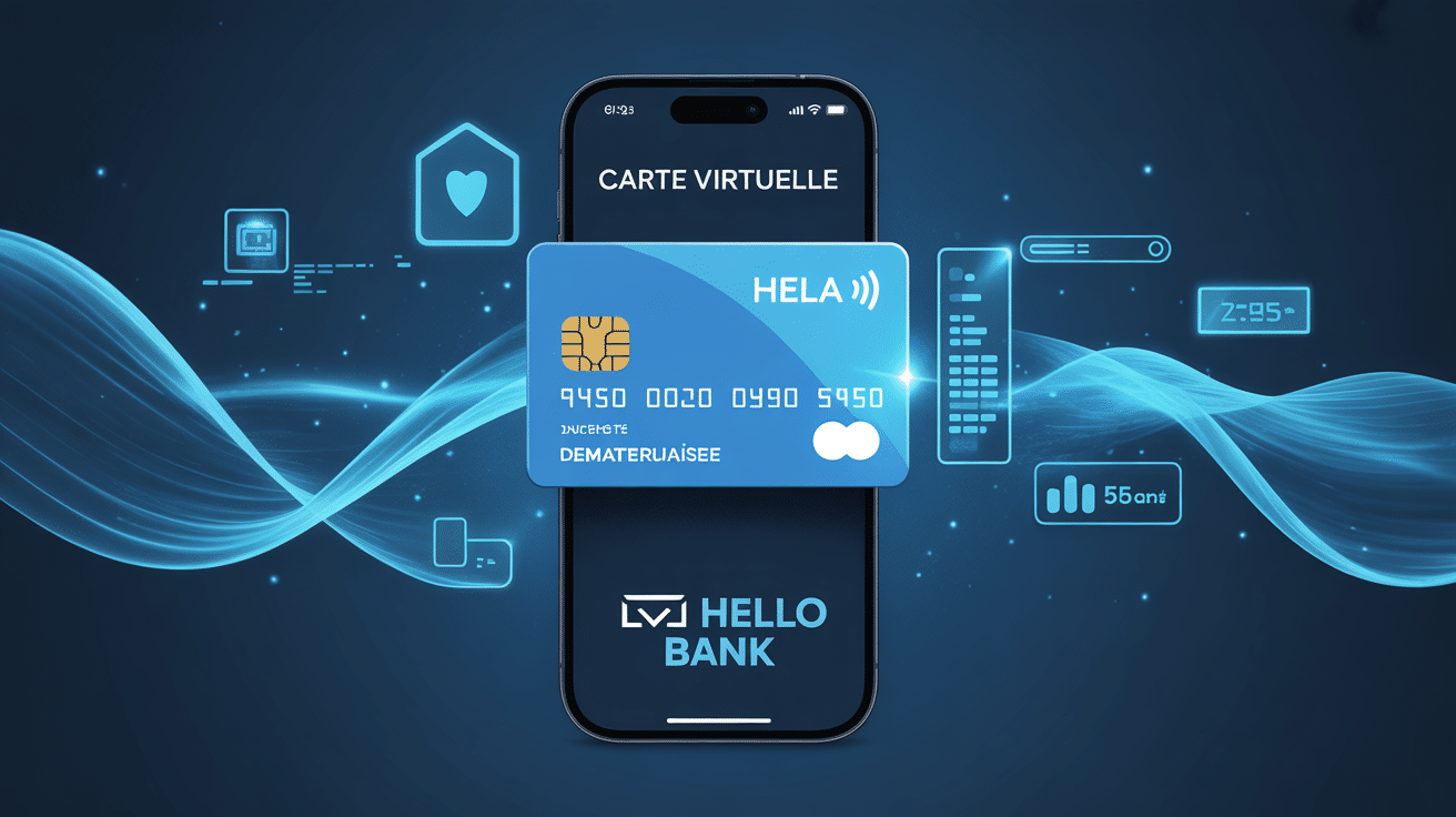 carte virtuelle hello bank illustration sécurité en ligne