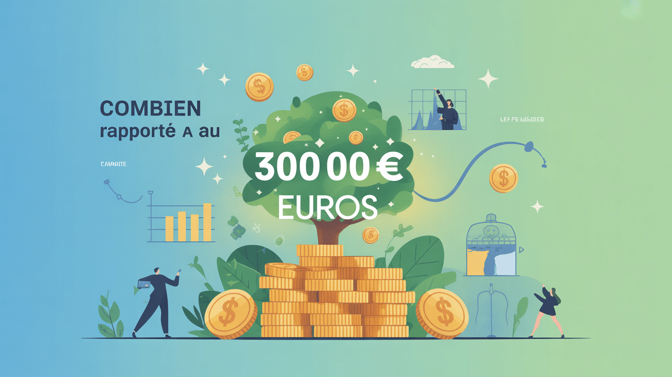 illustration vectorielle combien rapporte 300 000 euros placés par mois