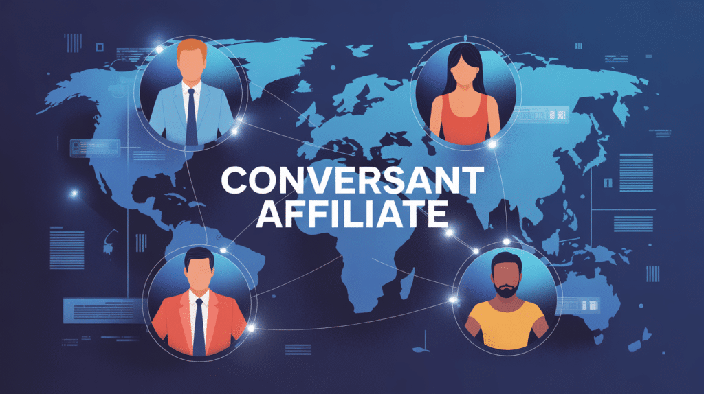 Illustration conversant affiliate réseau affiliation annonceurs éditeurs