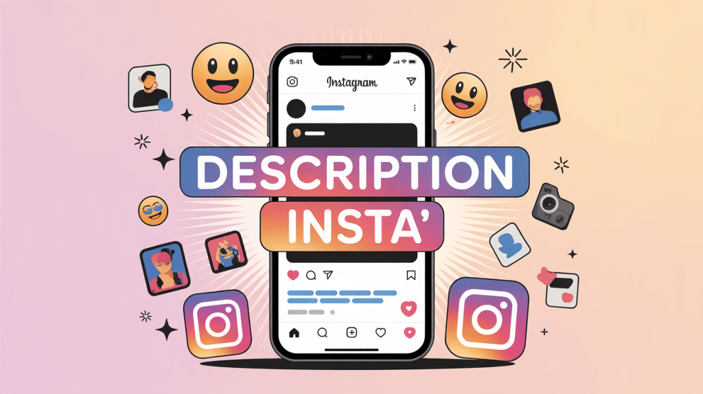 description insta illustration smartphone et réseaux sociaux