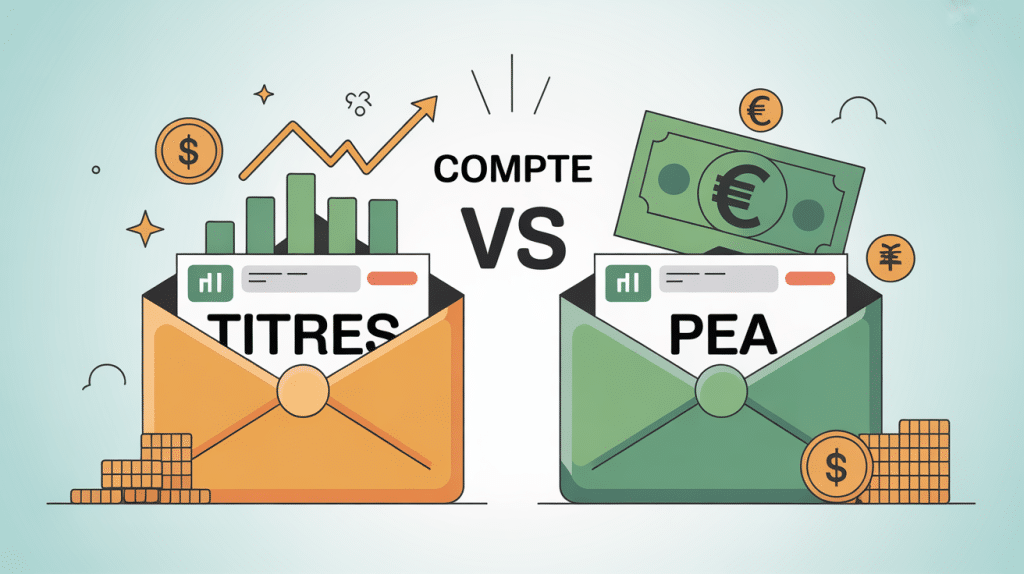 Différence compte titre et PEA illustration choix support bourse