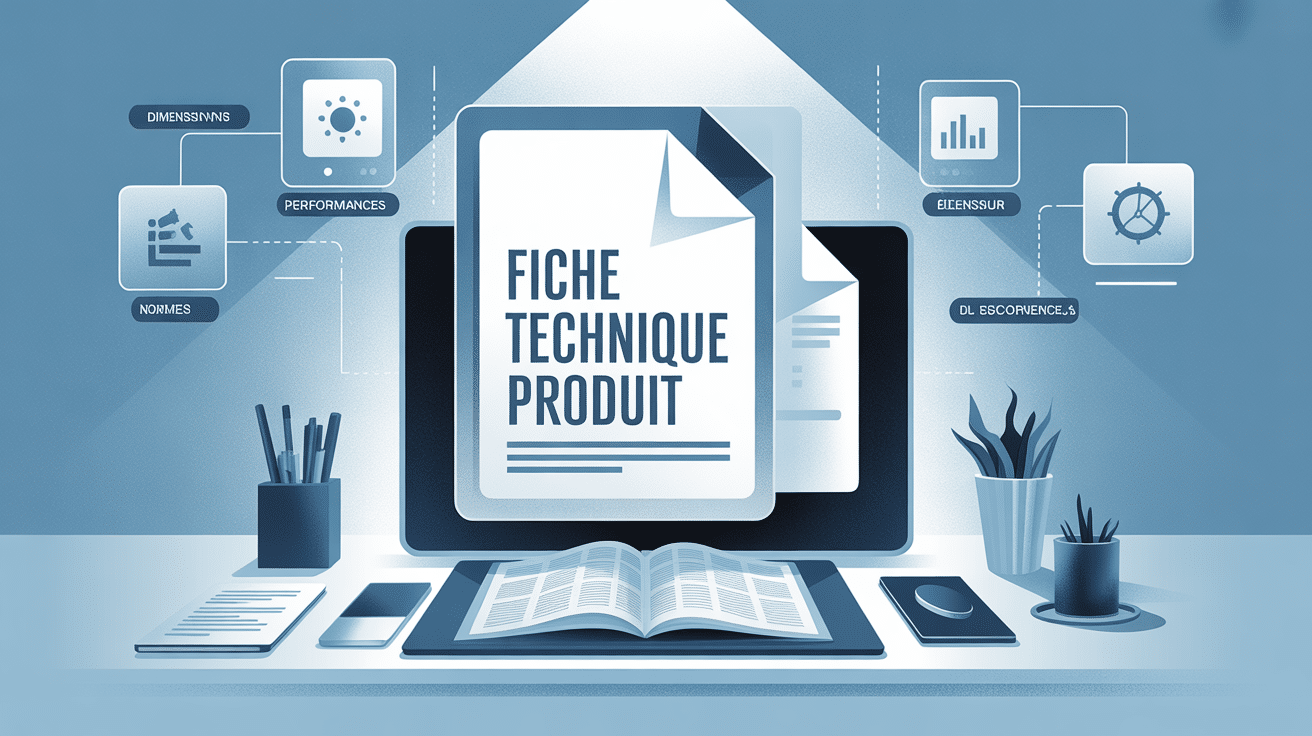 Illustration fiche technique produit sous forme digitale