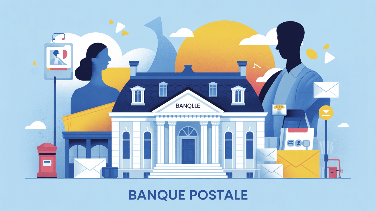 illustration transformation fin banque postale paysage bancaire