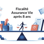 fiscalité assurance vie après 8 ans illustration vectorielle élégante