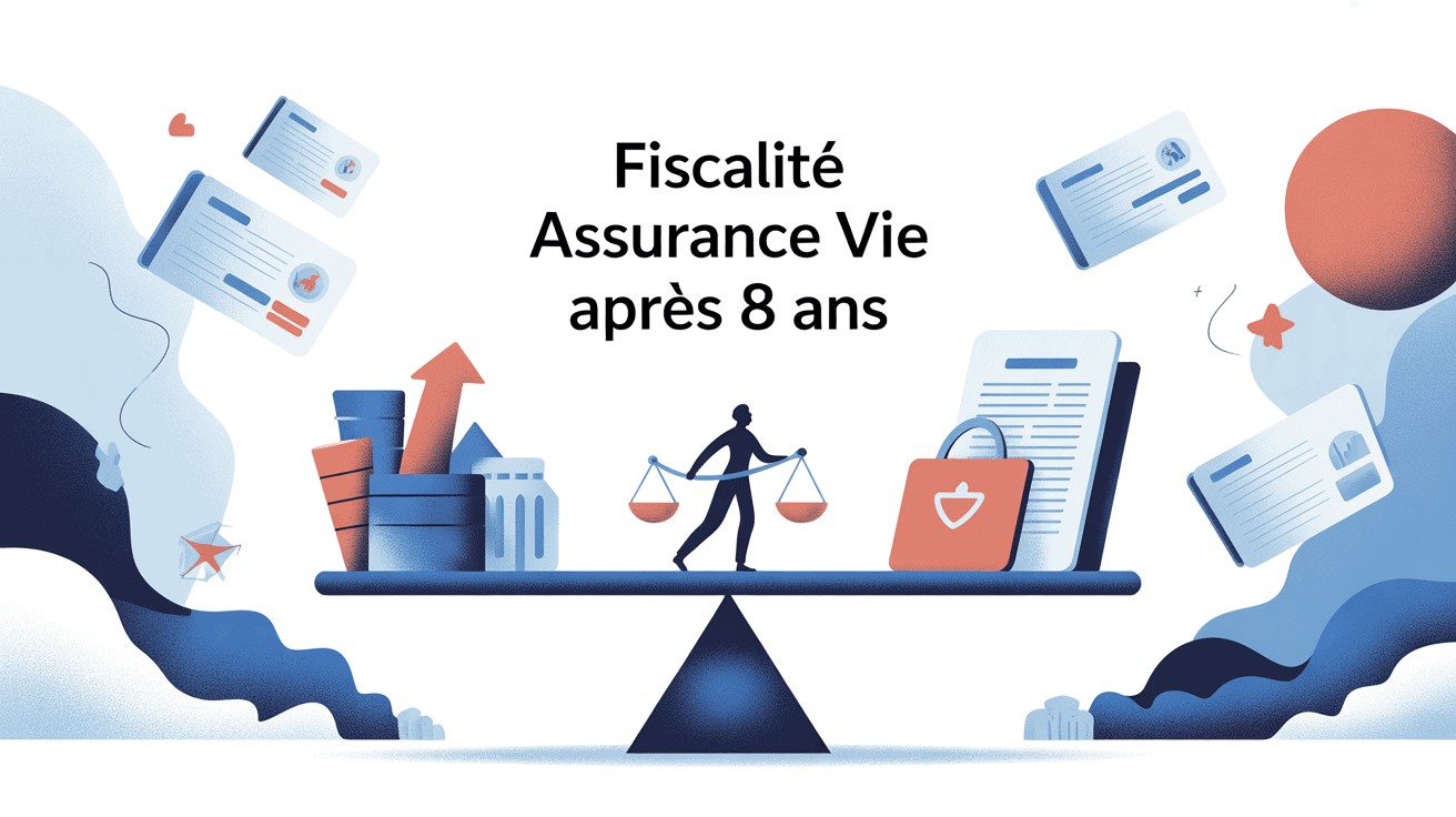 fiscalité assurance vie après 8 ans illustration vectorielle élégante