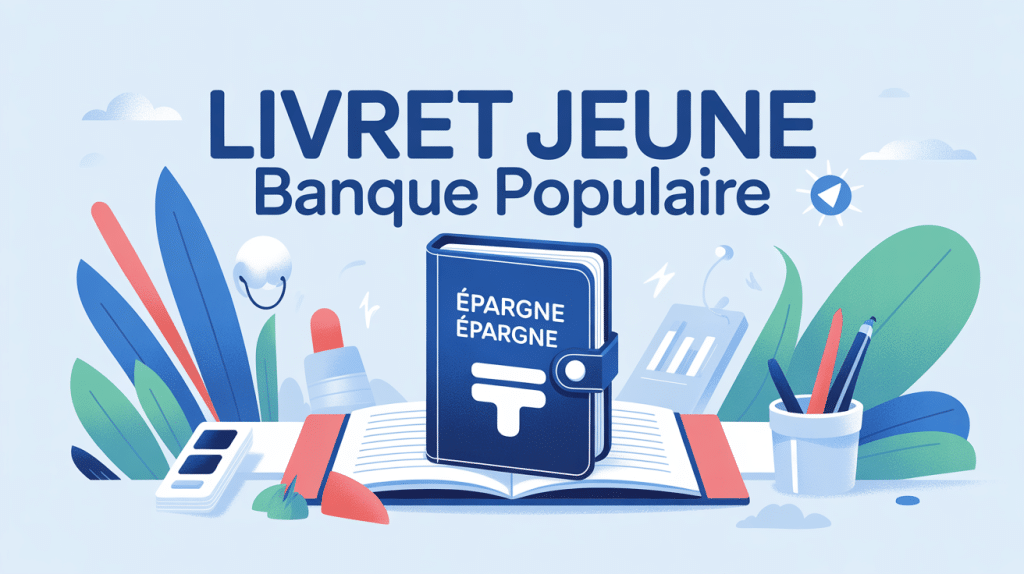 Illustration livret jeune Banque Populaire carnet épargne jeune ambiance moderne