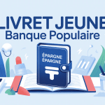 Illustration livret jeune Banque Populaire carnet épargne jeune ambiance moderne