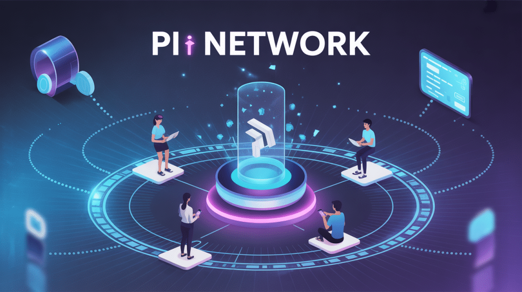 pi network news illustration réseau utilisateurs mobiles 2025