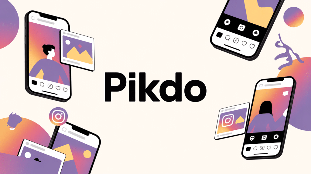 Illustration stylisée pikdo visionneuse Instagram