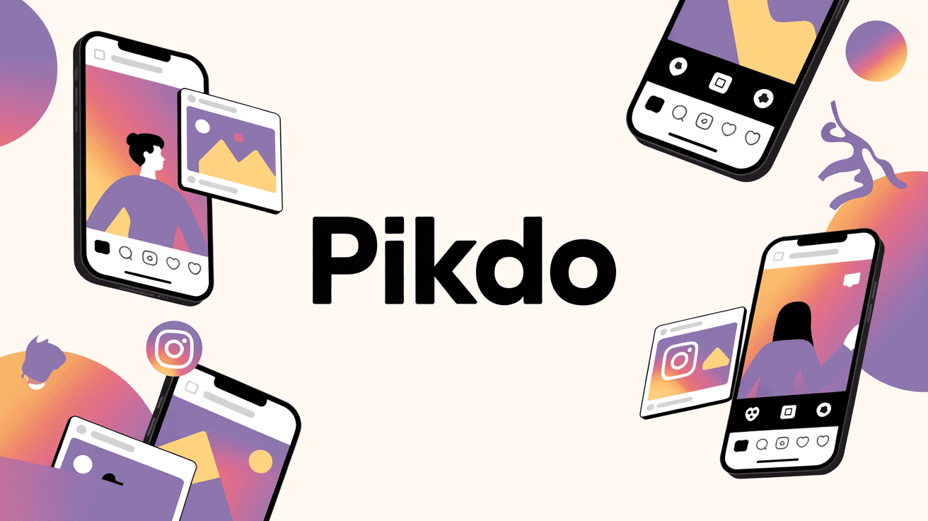 Illustration stylisée pikdo visionneuse Instagram