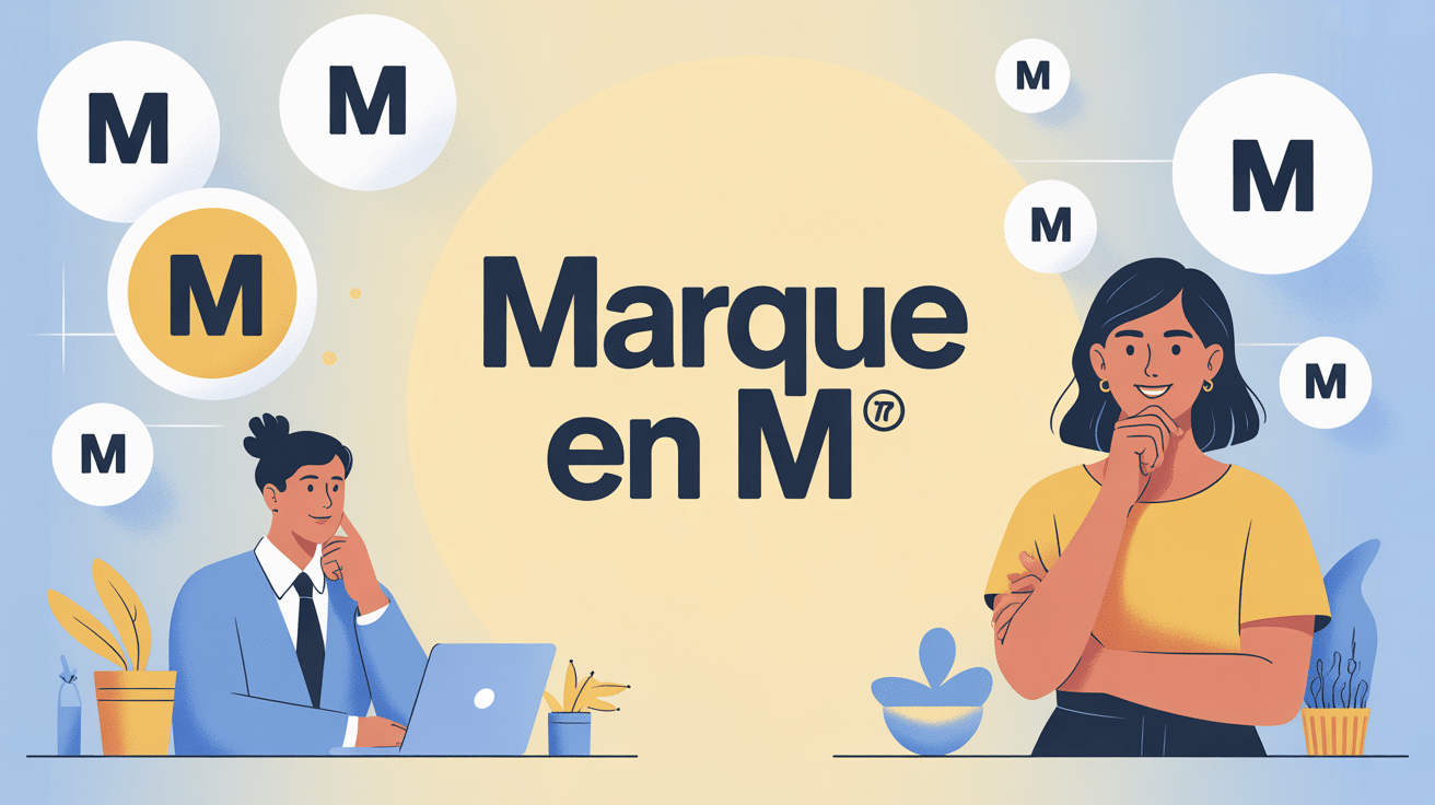 Illustration créative marque en m