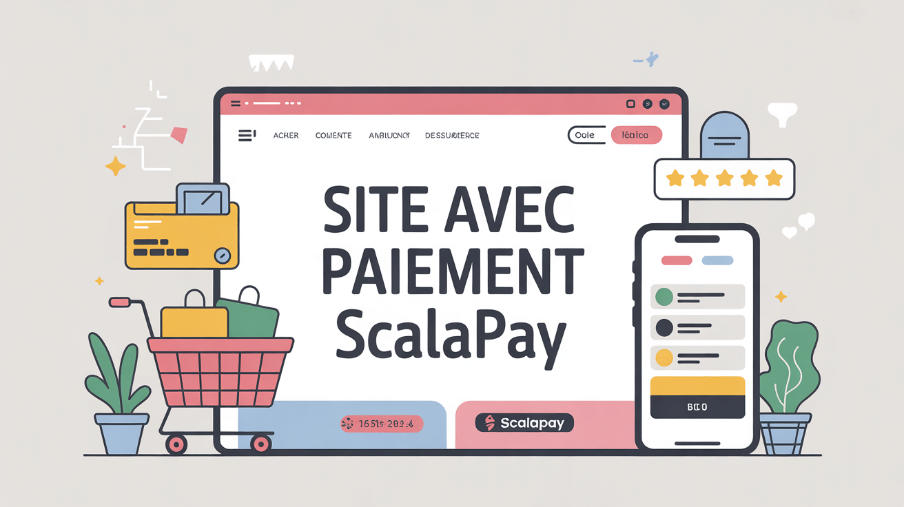site avec paiement scalapay illustration vectorielle e-commerce
