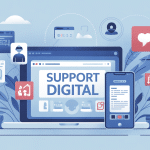 support digital ordinateur smartphone icônes connectés