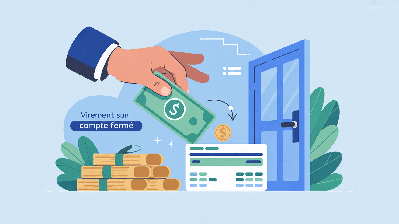 illustration virement sur un compte fermé sécurisée