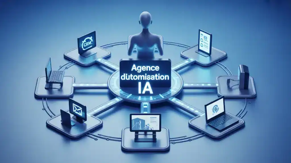 Agence d'automatisation IA connecte des modules métiers