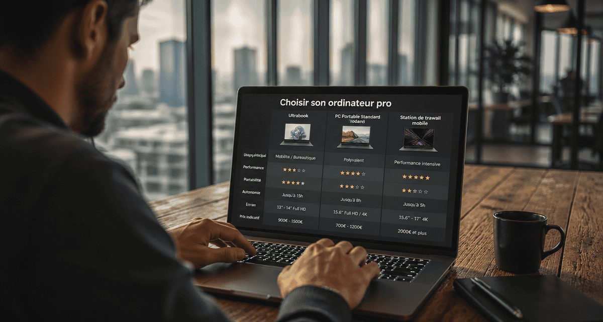 ordinateur portable pour travailler consultant open space
