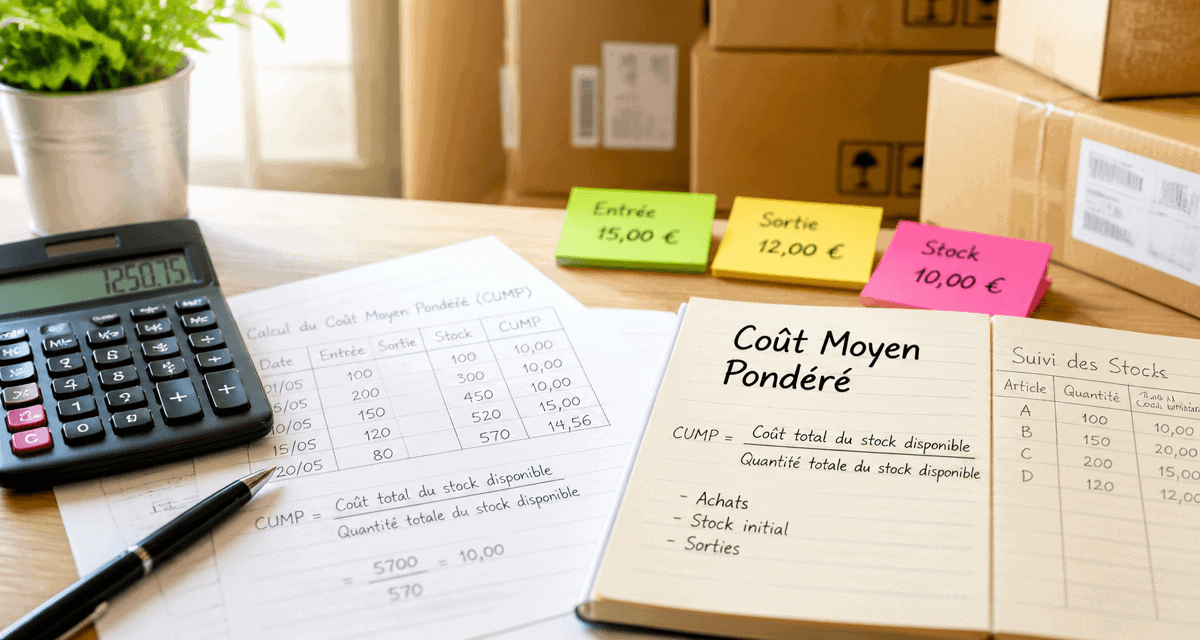 calcul cout moyen pondéré carnet et calculatrice