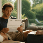 en accident de travail peut on partir en vacances image homme plâtre valise