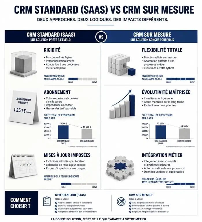Comparatif CRM standard vs CRM sur mesure pour entreprise