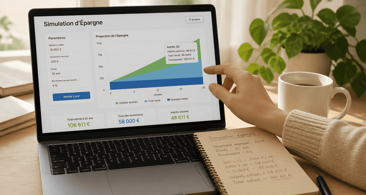 epargne simulation graphique sur ordinateur