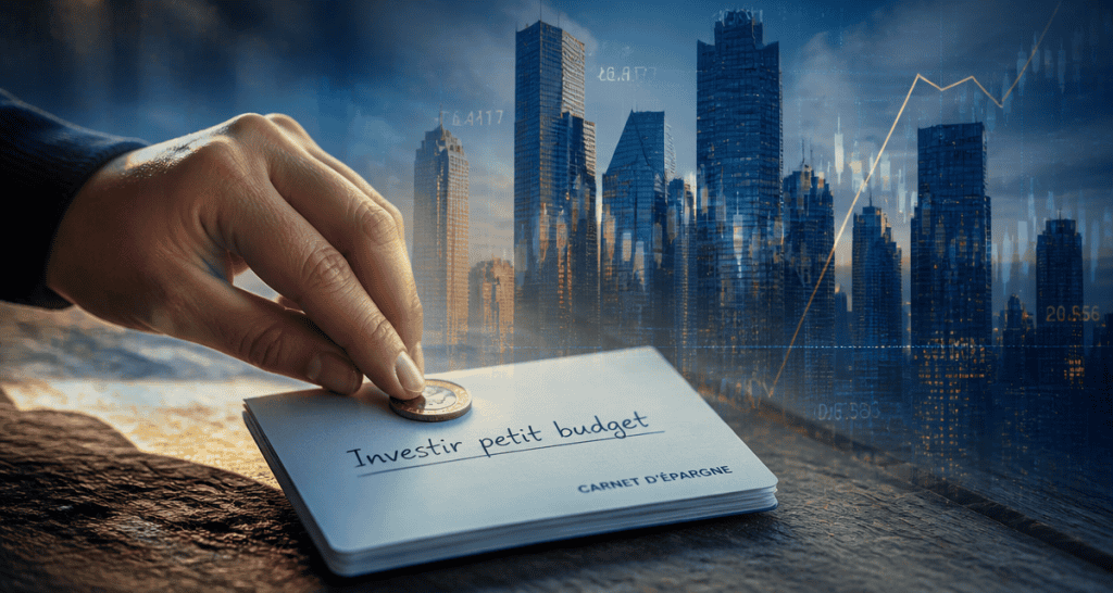 investir en bourse petit budget main pièce carnet