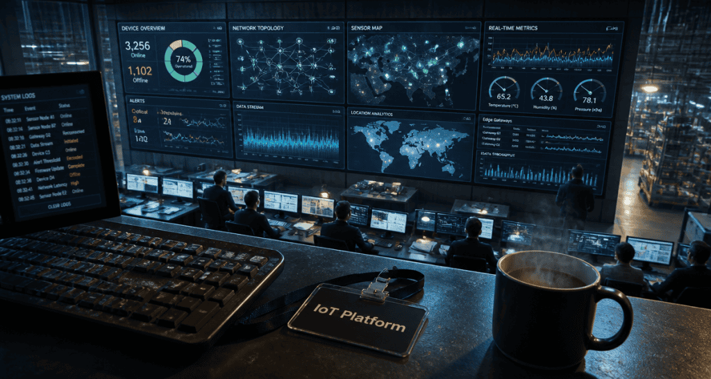 iot platform dashboards salle de contrôle