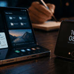 meilleur smartphone pliable livre et clapet sur table