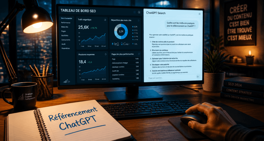 Référencement ChatGPT sur écran ordinateur