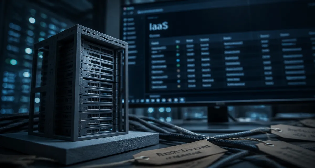 Infrastructure as a service : vue rack serveurs et tableau IaaS
