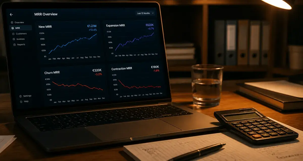 Monthly recurring revenue (MRR) : quatre leviers New, Expansion, Churn, Contraction