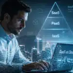 Comparaison SaaS Cloud avec skyline et pyramide