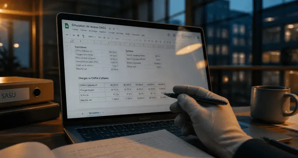 Simulation revenu SASU : calcul net réel et charges