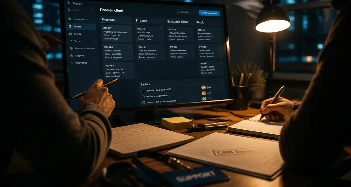 CRM support : centralisation des tickets et dossiers clients