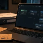 Automatisation no code au bureau, workflow no code sur ordinateur portable