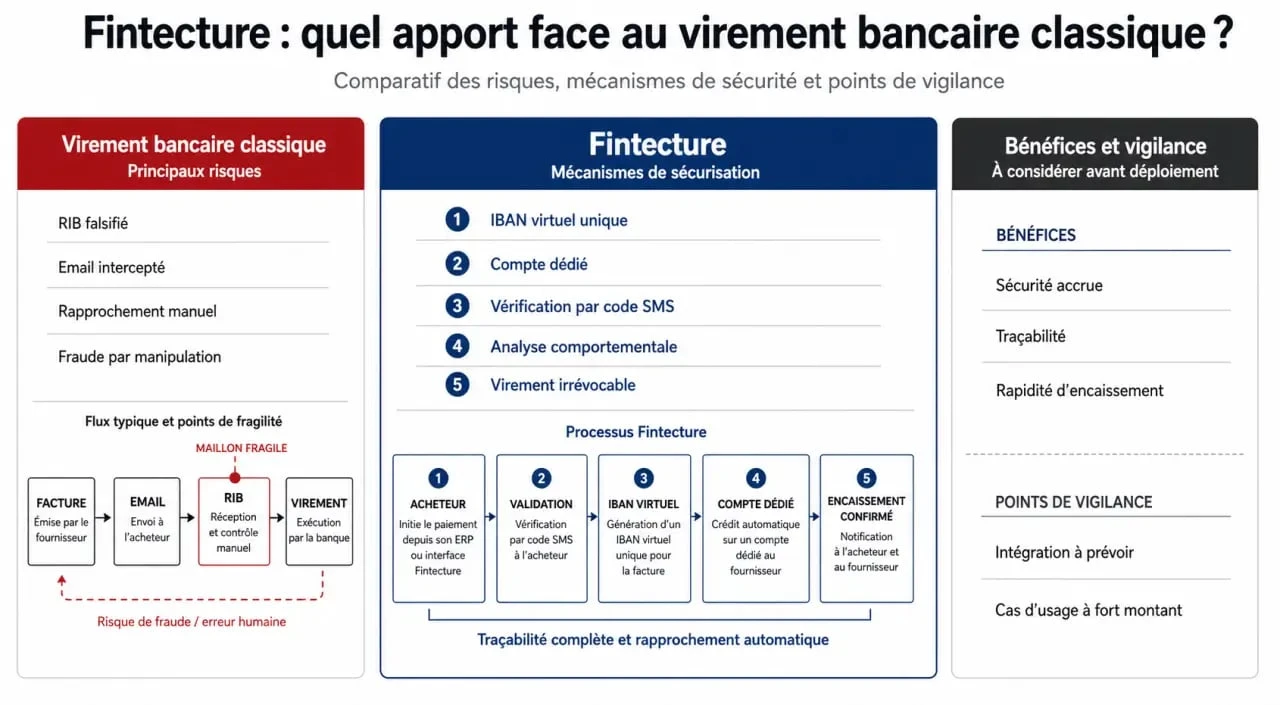 Fintecture avis : comparaison visuelle entre virement classique et sécurité Fintecture