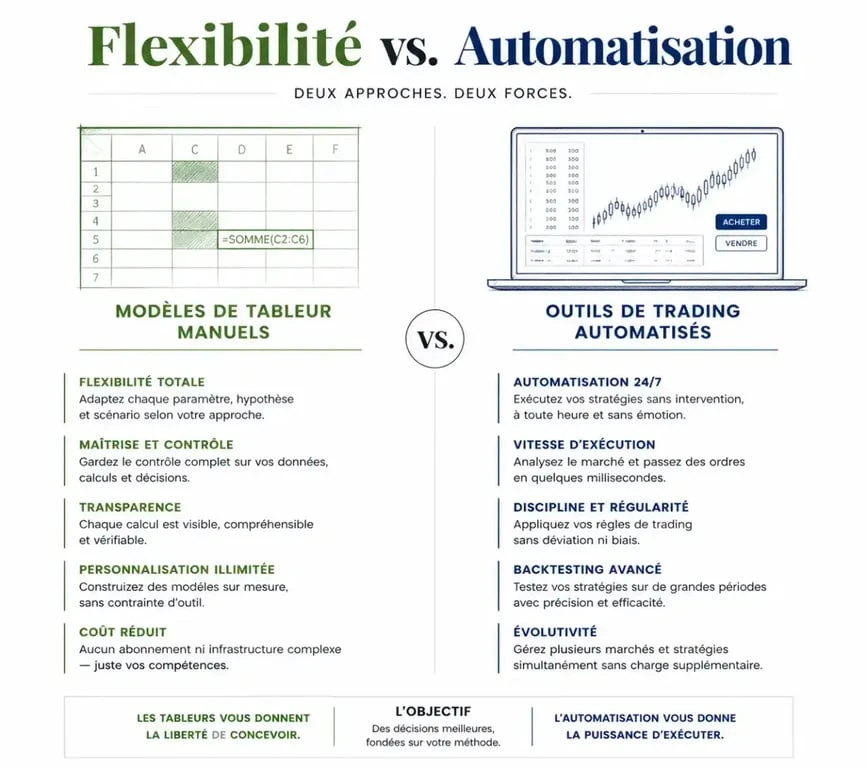 Comparatif entre journal de trading manuel et outil automatisé pour le suivi de ses opérations