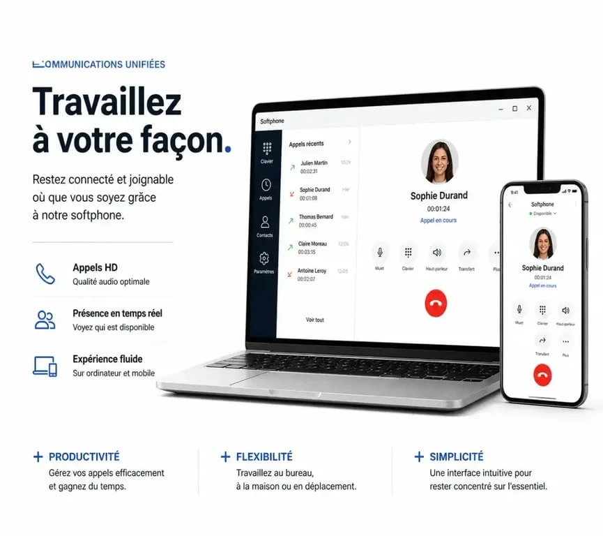 Utilisation d'une solution VoIP sur différents appareils pour le travail hybride