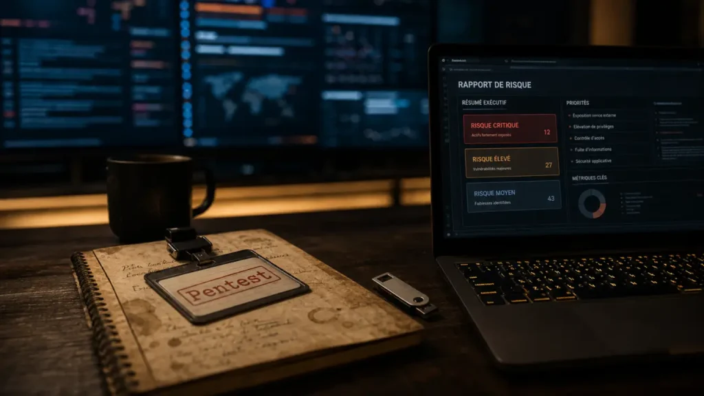 Entreprise pentest : validation exploitabilité des failles, rapport de risque