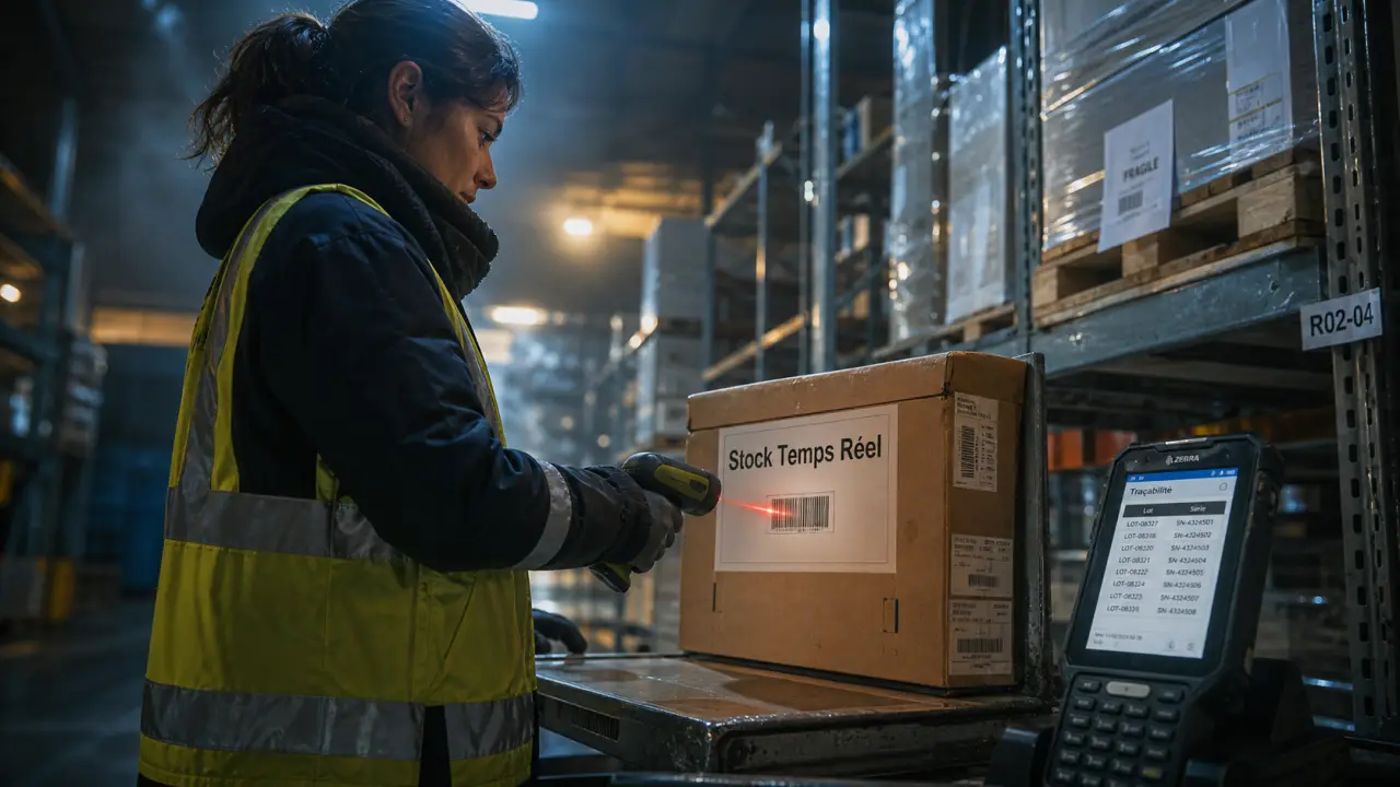Logiciel énergie entrepôt logistique : scan code-barres stock temps réel