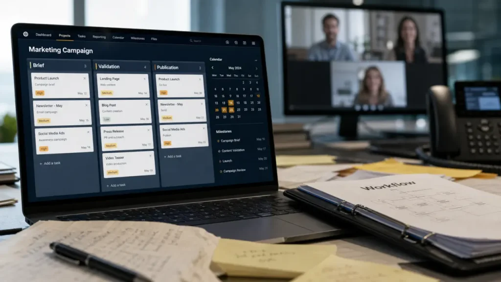Logiciel de gestion de projet pour équipes marketing distantes : centralisation, Kanban et intégrations à comparer