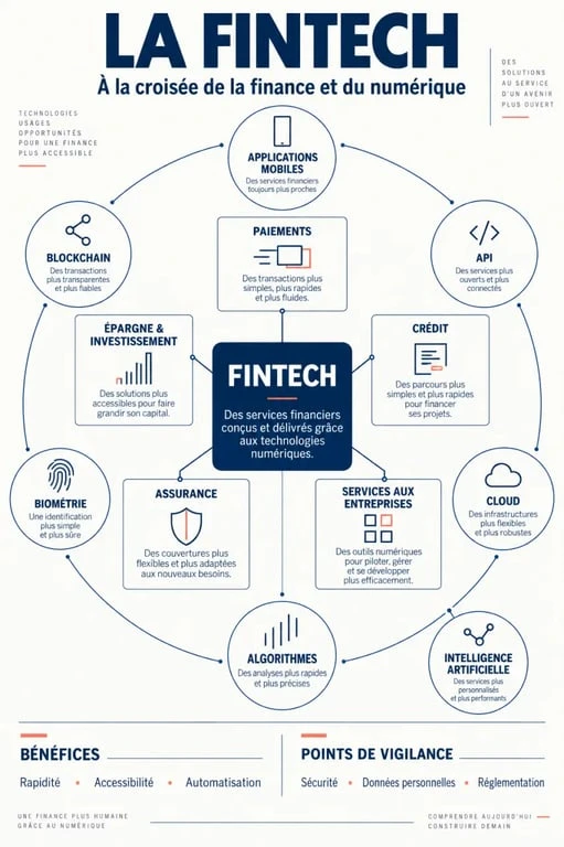 Fintech definition : schéma des services, technologies et enjeux de la finance numérique