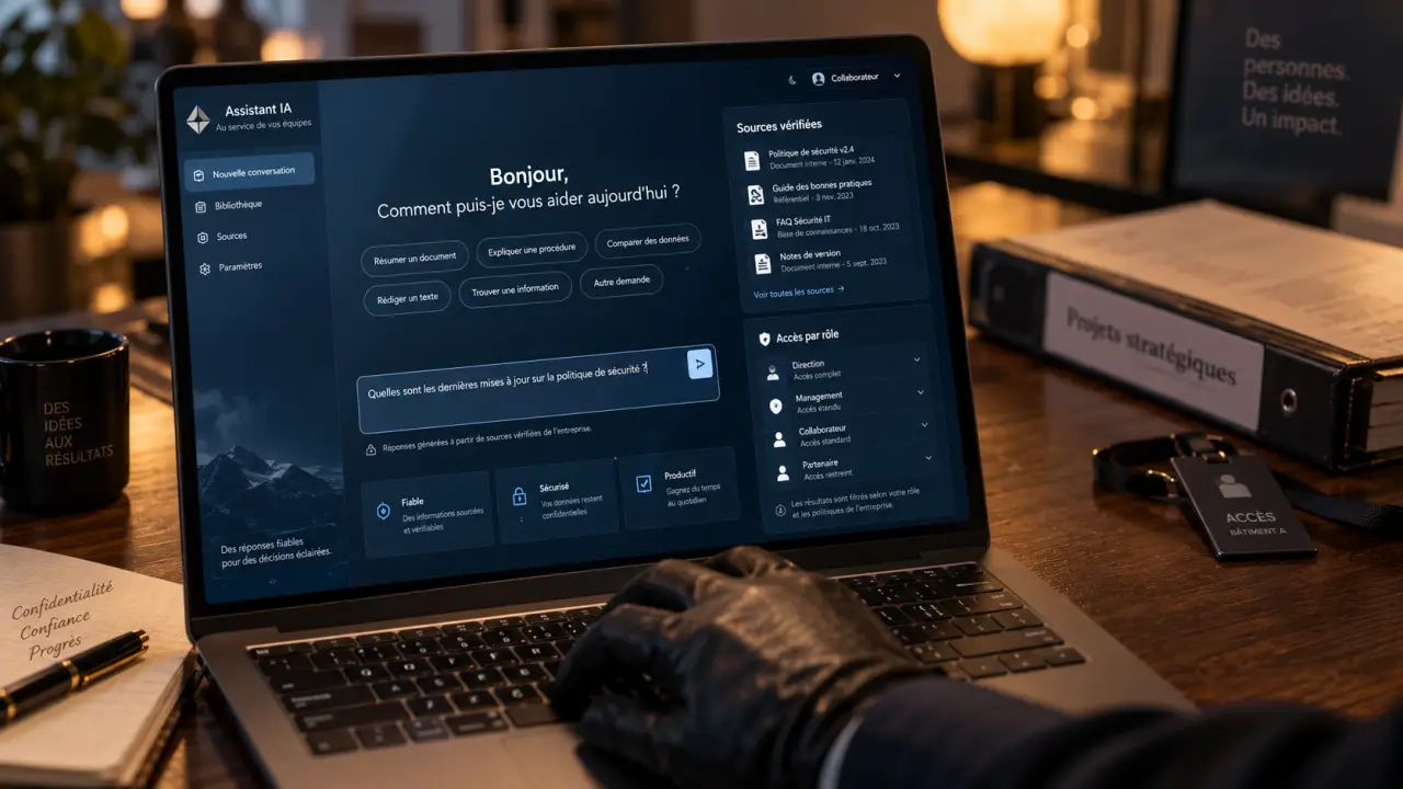 Chatbot entreprise avec sources vérifiées et accès par rôle