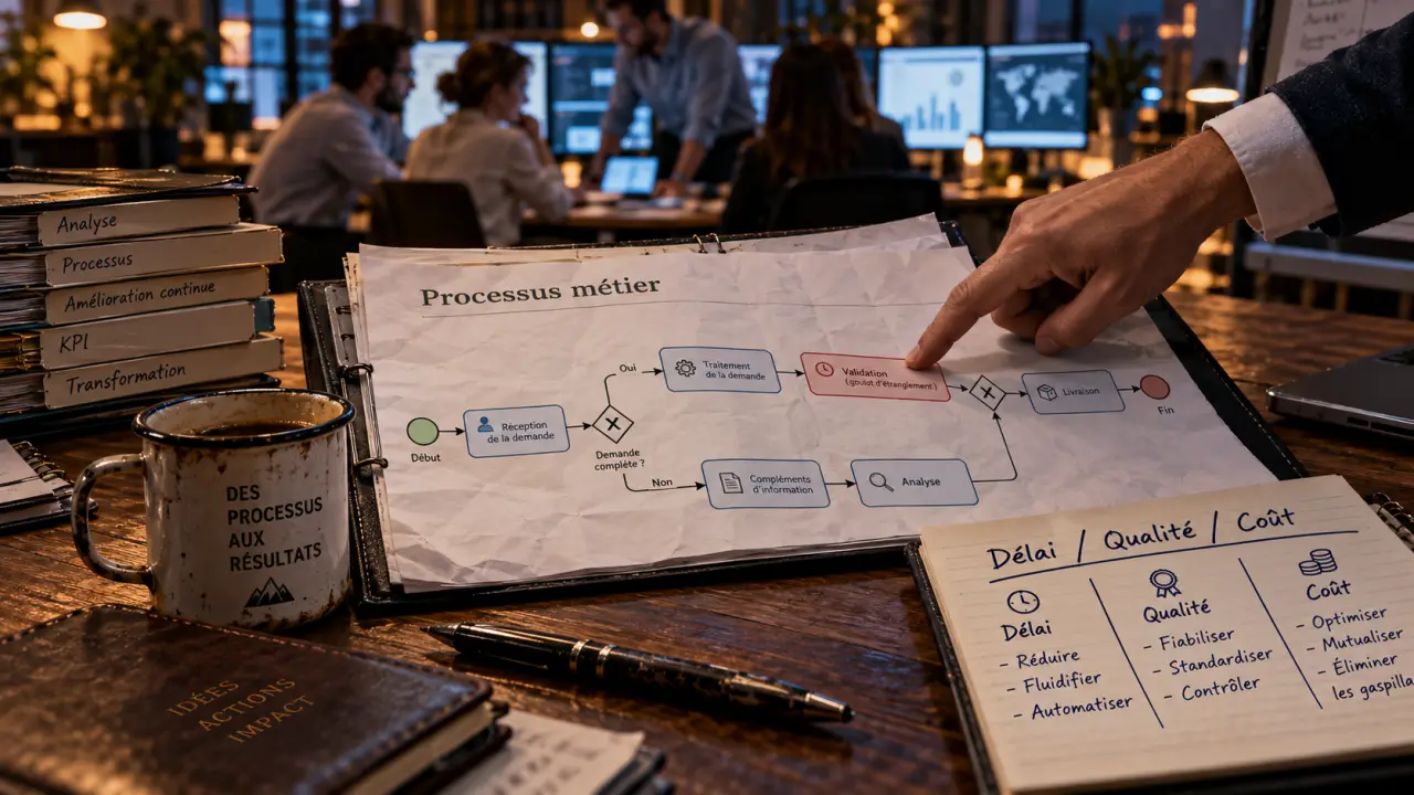 Optimisation de processus métier : simplifier avant d’automatiser, BPMN et goulots de délai