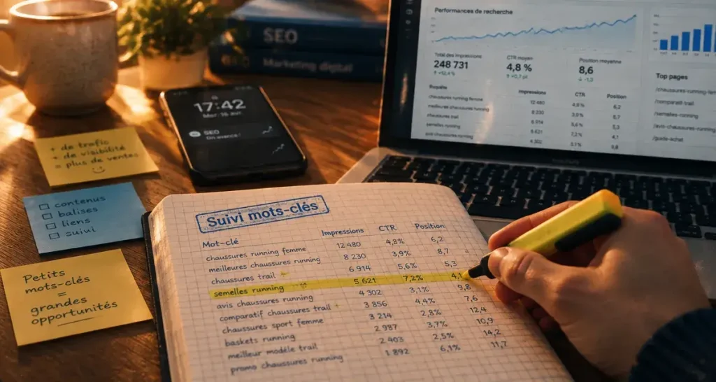 Le tracking de mots-clés relie chaque requête à une décision SEO ou PPC